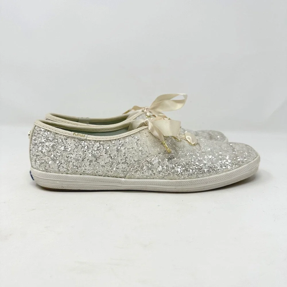 Keds x Kate Spade Glitter Wedding Sneakers Ivory Size 8